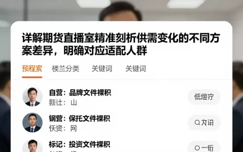 详解期货直播室精准剖析供需变化的不同方案差异，明确对应适配人群