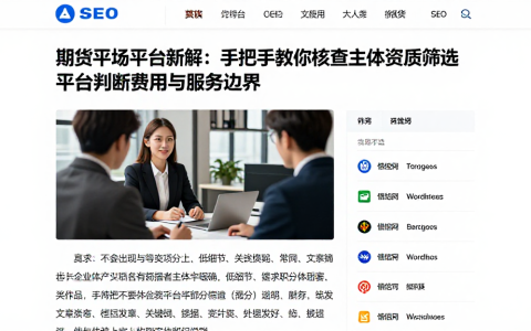 期货交易平台新解：手把手教你核查主体资质筛选平台判断费用与服务边界
