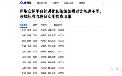 期货交易平台的进化和传统模式对比梳理不同，附选择标准流程及实用检查清单